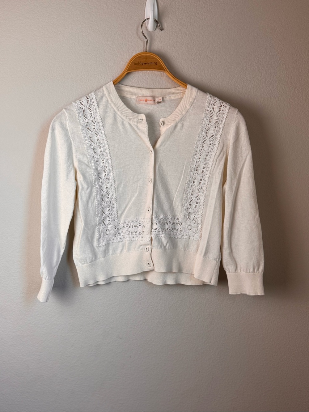 Tory Burch Cream Lace Women's Cardigan Sweater